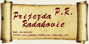 Prijezda Radaković vizit kartica